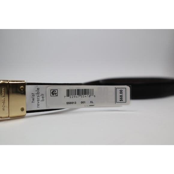 MICHAEL Michael Kors Black and Dark Brown Reversible Belt XL main image 5